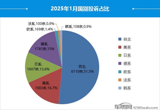 2025年1月國內(nèi)汽車投訴排行及分析報告