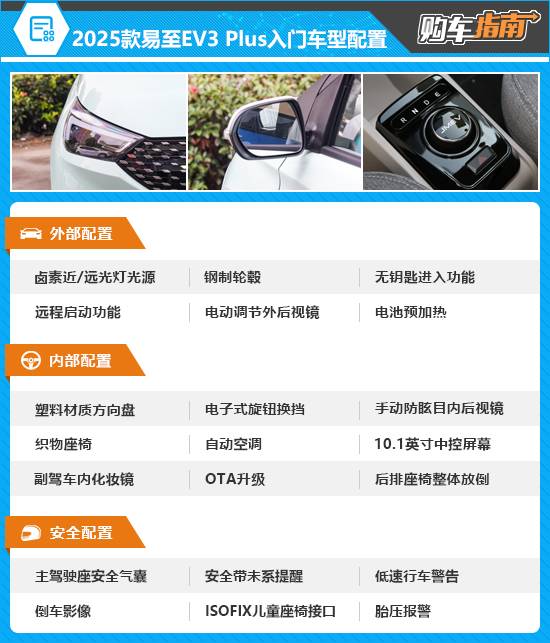 推薦豪華型 2025款易至EV3 Plus購車指南
